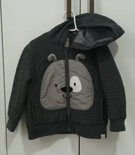 Casaco Infantil Cinza com Capuz