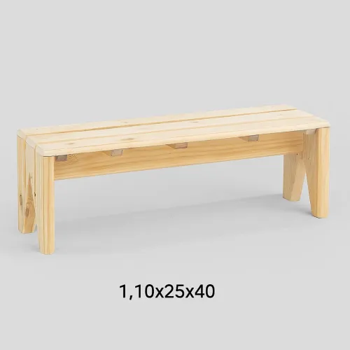 Banco Infantil em madeira pinus - 110x25x40 cm