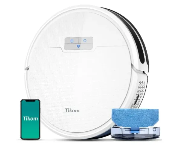 Tikom G8000 Pro, Robô Aspirador de Pó e Mop Combo 2 em 1, 4500 Pa, Importado