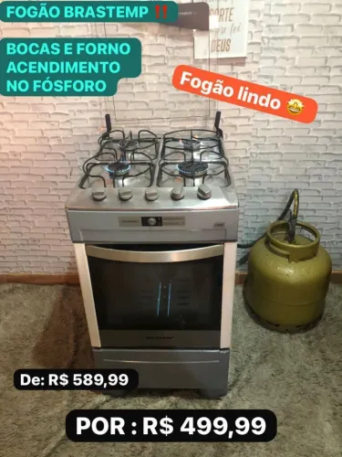 Fogão Brastemp cinza manual