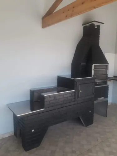 Trio churrasqueira forno e fogão a lenha frete grátis