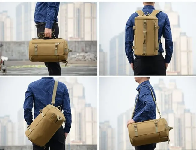 Mochila, Bolsa de Ombro e Bolsa de Mão 3 em 1 - Impermeável e Resistente
