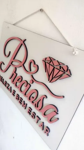  Placa Personalizada Mdf 55cm com letras Sobrepostas