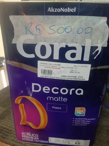 Tinta Coral Decora Matte Fosco 16L azul feriado 