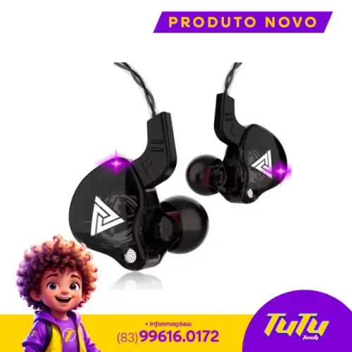 Fone de Ouvido com microfone In-Ear QKZ AK6 - Lacrado