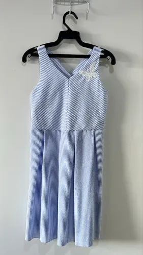 Vestido listrado azul e branco tam 14
