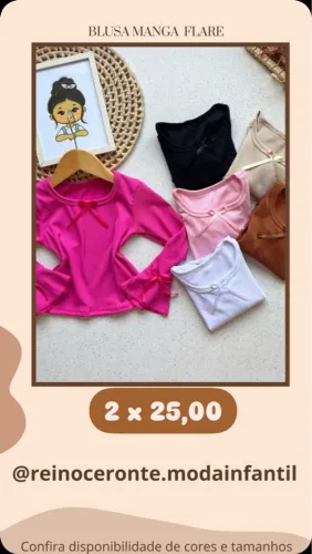 Blusa manga flare - infantil 