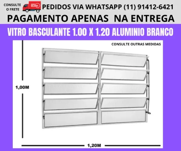 vitro Basculante branco 1.00 x 1.20 Mod vpb