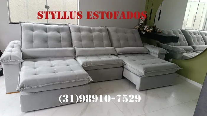 Sofá Retrátil de 3 módulos - Novo de luxo