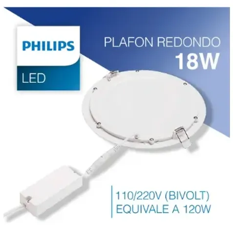 Plafon embutir Philips redondo 18W amarela 3000K BV Ø22