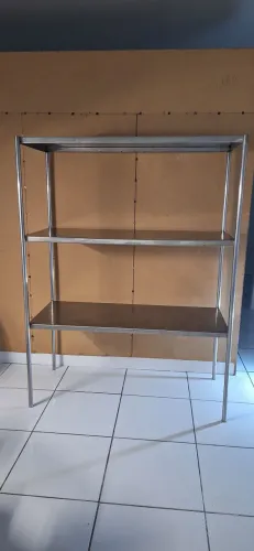 Estante Inox Industrial 3 Prateleiras 55x160x120cm