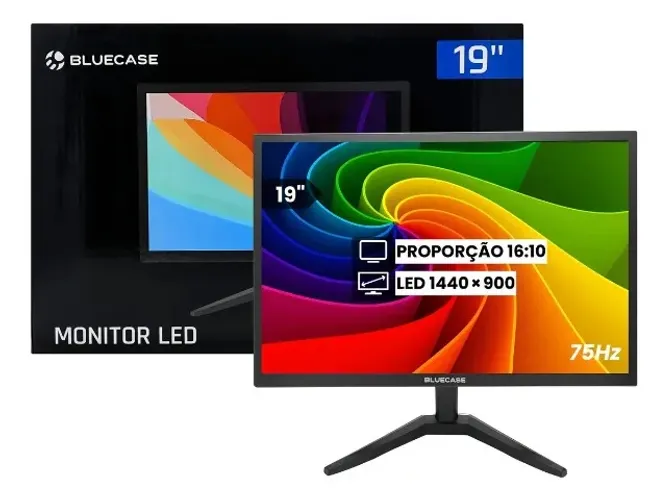 Monitor LED 19? Bluecase HDMI VGA 1440x900 BM19D5HVW Preto - HD 75Hz