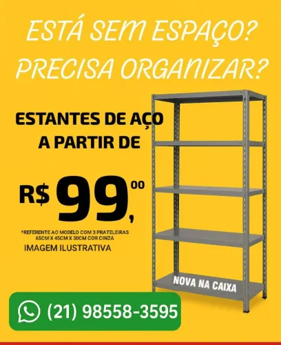 Estantes de Aço a partir de R$99,00