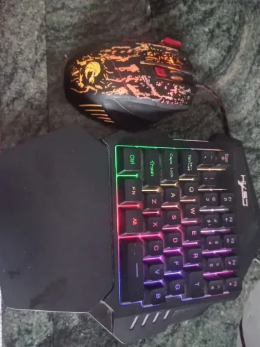 Teclado e mause mais adaptador para celular 