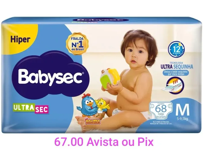 Fraldas Babysec M ,G e XG Fita Lacrada