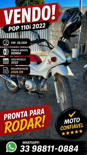 Honda Pop 110i 2022 Branca | Pneus Novos Kenda | Excelente Estado