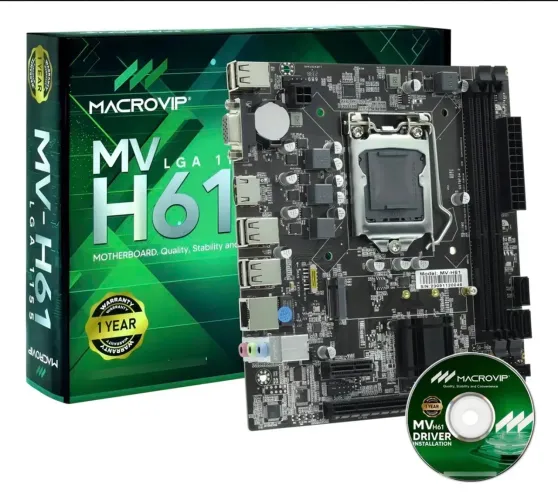PLACA MÃE MACROVIP MV - H61 lga1155