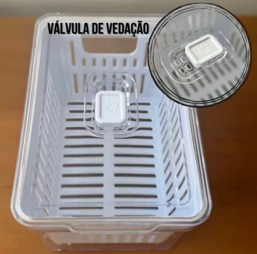 Kit 4 Organizador Geladeira 5 Litros Com Cesto