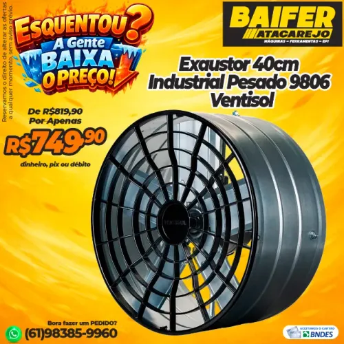Exaustor 40cm Industrial Pesado 9806 Ventisol