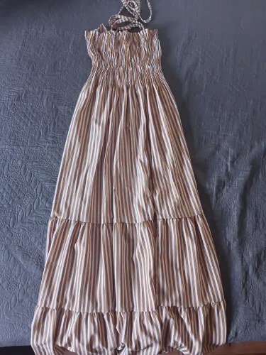 Vestido Longo Listrado