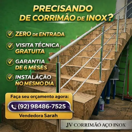 Corrimão inox para escada