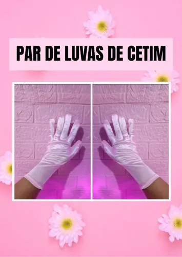 Par de luvas de cetim rosa bebe