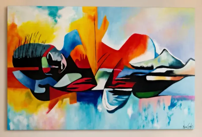 Quadro Mulher no Abstrato - Pintado a Mão - Promoção  só esta semana!!!!