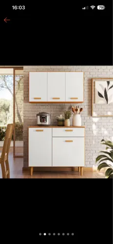 Kit armário de cozinha Off White novo NUNCA USADO