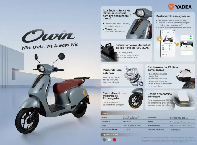 Autopropelido | Owin | Yadea | Cinza
