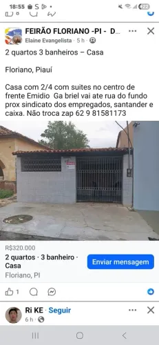 Casa no centro de Floriano.  Pi