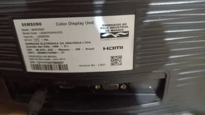 Monitor Samsung led de 24 polegada Hdmi