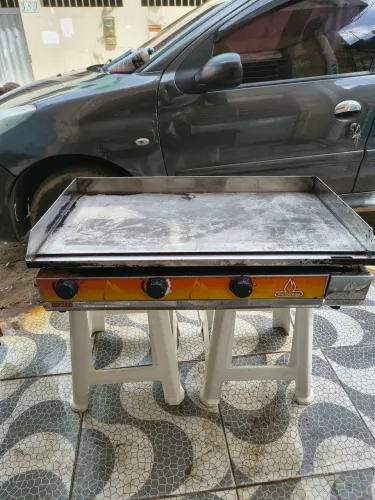 Chapa para lanches 7mm 3 acendedores 80x45x25
