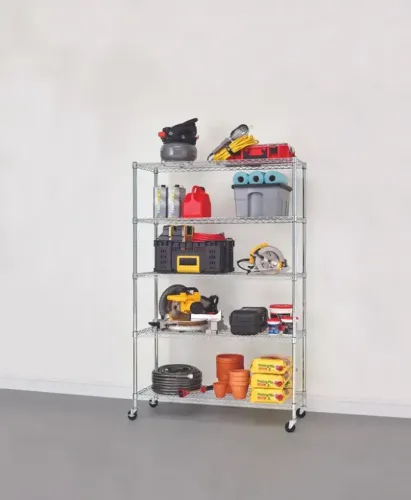Estante Organizadora 5 Prateleiras Aço Cromado 192 x 45,7 x 121,9 cm