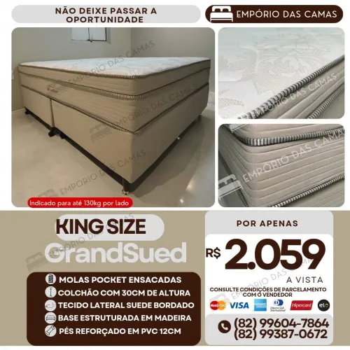 Cama molas ensacadas base + colchão Bonsono