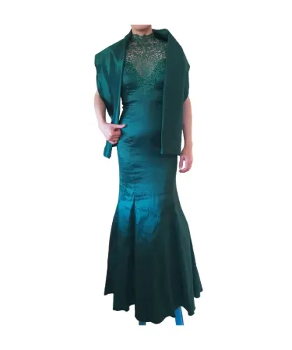 Vestido de festa com anágua e echarpe eklacia