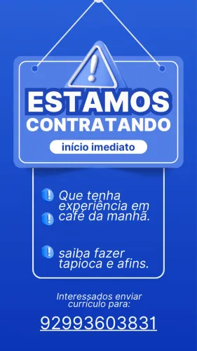 Café da manhã contrata tapioqueiro e afins