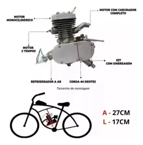 Kit Completo de Motor 80cc para Bicicleta Motorizada - Potência e Desempenho