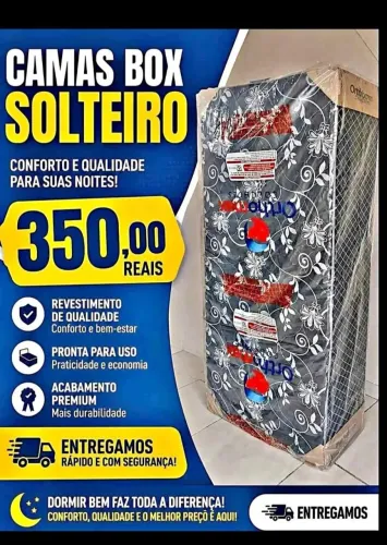 Cama box solteiro D28 5 cm de espuma