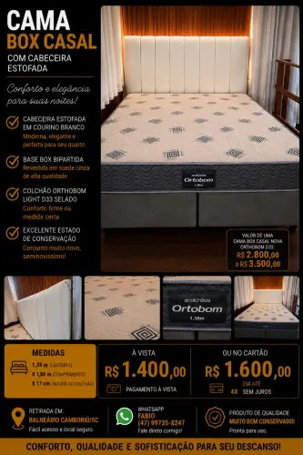 Cama box casal com cabeceira