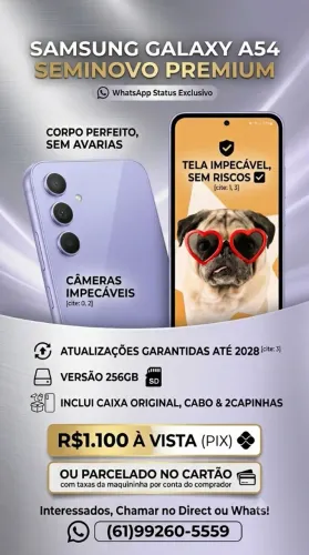 Galaxy A54 256GB Seminovo Top Demais