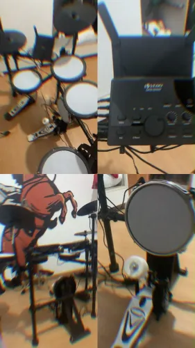 Bateria Eletrônica Kit Completo Dobrável Portátil 20 Kits USB MIDI Fones Ouvido