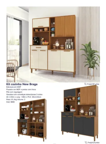 KIT COZINHA NEW BRAGA 1.60m