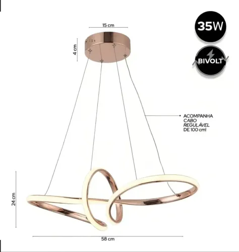 Lustre luminária pendente Led