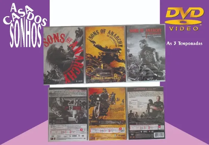 Box DVD Sons of Anarchy 3 Temporadas Completas - 12 Discos