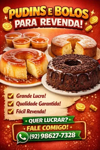 BOLO E PUDIM PARA REVENDA