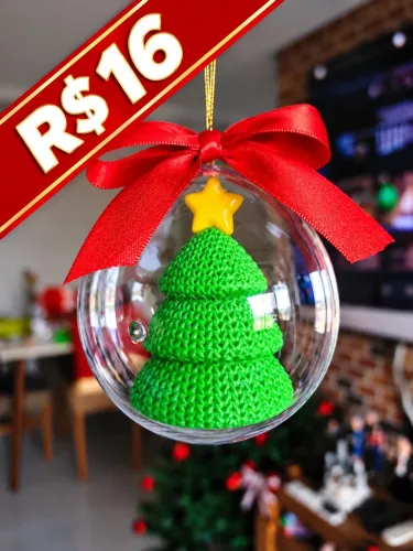 Bola de Natal Personalizada com Árvore 3D