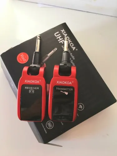 transmissor sem fio xiaokoa uhf p/ guitarra, baixo e violão (usado em casa)