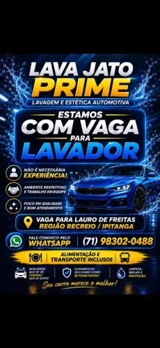 OPORTUNIDADE DE EMPREGO LAVA JATO PRIME!
