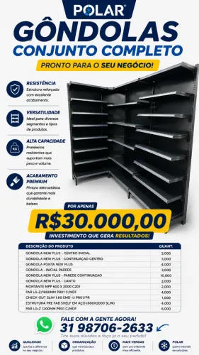 GÔNDOLAS PARA MERCEARIA E SUPERMENRDADO OPORTUNIDADE