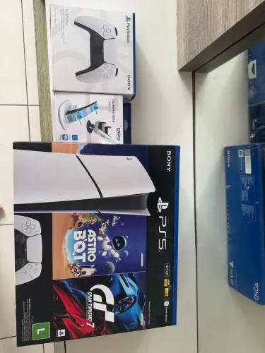 PS5 NOVO + CONTROLE + BASE